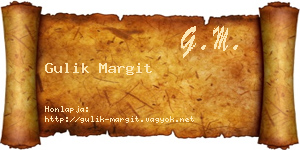 Gulik Margit névjegykártya